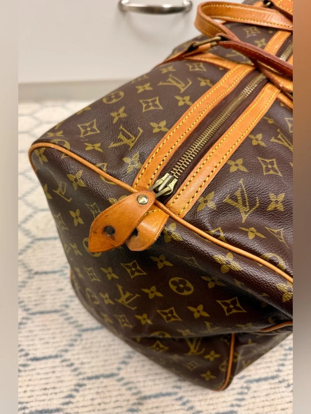 LOUIS VUITTON Vintage 80’s Brown Canvas Monogram LV Sac Souple 55 Travel Bag